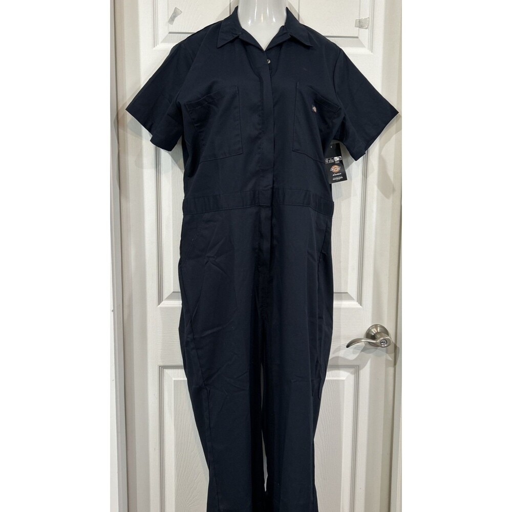 Dickies Women’s 1X Short Sleeve Blue Work Coveralls One Piece Workwear Romper